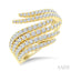 Feather Pave-Set Diamond Fashion Ring