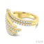 Feather Pave-Set Diamond Fashion Ring