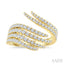 Feather Pave-Set Diamond Fashion Ring