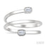 Emerald Shape Bezel Double Coil Diamond Fashion Ring
