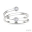 Oval Shape Bezel Double Coil Diamond Fashion Ring