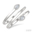 Pear Shape Bezel Double Coil Diamond Fashion Ring