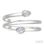 Pear Shape Bezel Double Coil Diamond Fashion Ring