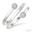 Round Shape Bezel Double Coil Diamond Fashion Ring