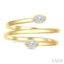 Marquise Shape Bezel Double Coil Diamond Fashion Ring