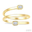 Emerald Shape Bezel Double Coil Diamond Fashion Ring