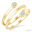 Oval Shape Bezel Double Coil Diamond Fashion Ring