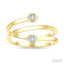 Oval Shape Bezel Double Coil Diamond Fashion Ring