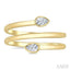 Pear Shape Bezel Double Coil Diamond Fashion Ring