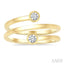 Round Shape Bezel Double Coil Diamond Fashion Ring