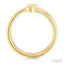 Round Shape Bezel Double Coil Diamond Fashion Ring