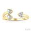 Triple Heart Diamond Fashion Open Ring