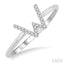 Block 'W' Initial Diamond Ring