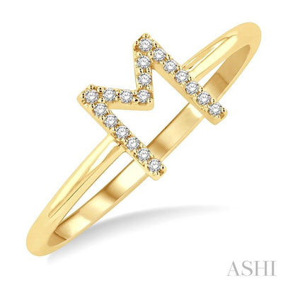 Block 'M' Initial Diamond Ring