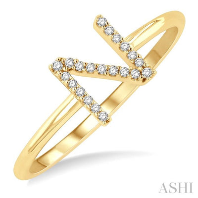 Block 'N' Initial Diamond Ring