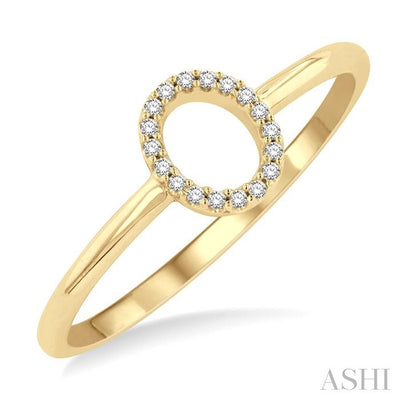 Block 'O' Initial Diamond Ring