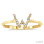 Block 'W' Initial Diamond Ring