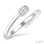 Emerald Shape Bezel Bypass Diamond Fashion Ring