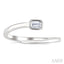Emerald Shape Bezel Bypass Diamond Fashion Ring