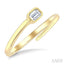 Emerald Shape Bezel Bypass Diamond Fashion Ring