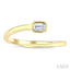 Emerald Shape Bezel Bypass Diamond Fashion Ring