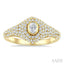 Pave-Set Oval Shape Diamond Fashion Signet Ring