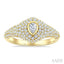 Pave-Set Pear Shape Diamond Fashion Signet Ring