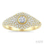 Pave-Set Round Shape Diamond Fashion Signet Ring