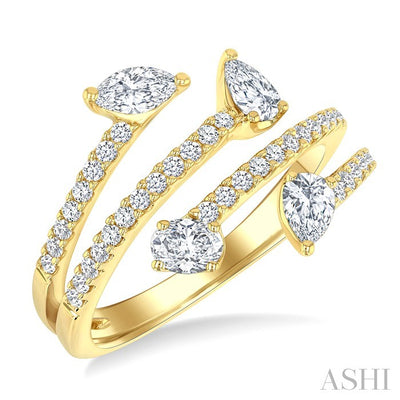 Mixed Shape Diamond Fashion Open Ring