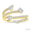 Mixed Shape Diamond Fashion Open Ring