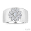 Floral Mixed Shape Diamond Wide Band
