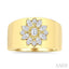 Floral Mixed Shape Diamond Wide Band