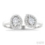 Toi Et Moi Halo Diamond Fashion Open Ring