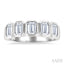 Emerald Shape Bezel Set Diamond Band