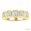Emerald Shape Bezel Set Diamond Band