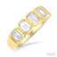 Emerald Shape Bezel Set Diamond Band