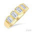 Emerald Shape Bezel Set Diamond Band