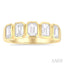 Emerald Shape Bezel Set Diamond Band