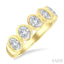 5 Stone Oval Shape Bezel Set Diamond Band
