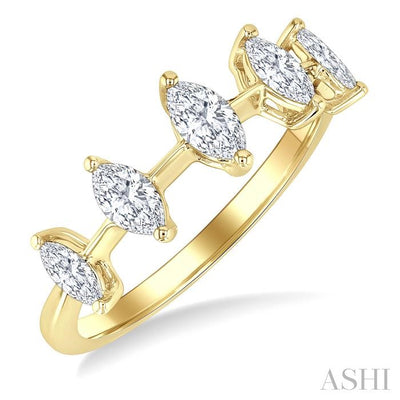 Marquise Shape 5 Stone Half Eternity Diamond Fashion Band