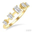 Emerald Shape 5 Stone Half Eternity Diamond Fashion Band
