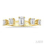 Emerald Shape 5 Stone Half Eternity Diamond Fashion Band