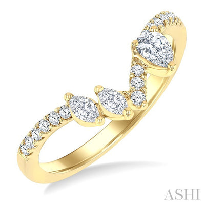 Mixed Shape Chevron Diamond Ring