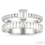 Emerald Shape Bezel Diamond Fashion Open Ring