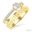 Emerald Shape Bezel Diamond Fashion Open Ring