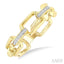 Bold Octagon Shape Link Diamond Fashion Ring