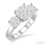 Round Shape Past Present & Future Lovebright Essential Diamond Engagement Ring