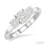 Round Shape Past Present & Future Lovebright Essential Diamond Engagement Ring