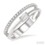 Double Row East-West Baguette Diamond Fashion Ring