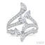 Mixed Shape Diamond Fashion Open Ring